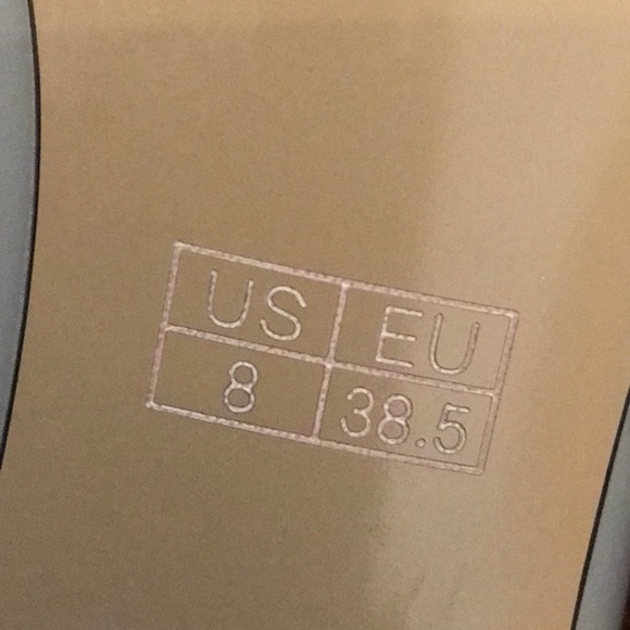 Wayderns buckle on patent square toe chunky low heel pumps, 2 inch, gray sz 8, - Picture 5 of 11